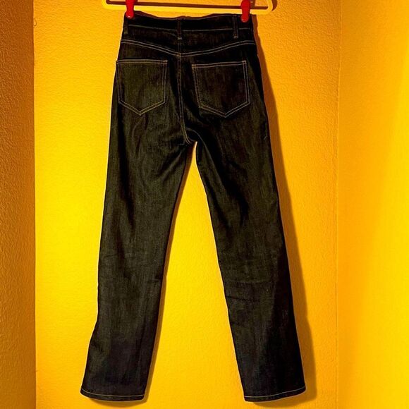 Tory BURCH High Waisted Button Fly Crop Jeans Size 24 Like New Gold Hardware - Picture 3 of 13